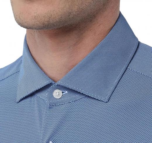 Camicia Uomo Collo Francese Piccolo Armaturata Blu Slim Fit Active EVOLUTION 11460043