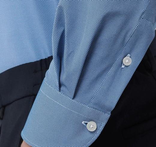 Camicia Uomo Collo Francese Piccolo Armaturata Blu Slim Fit Active EVOLUTION 11460043