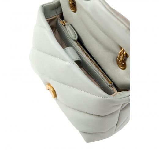 PINKO Borsa Donna Love Puff Mini Cl Sheep Nappa 100039 Grigio Perla K32Q