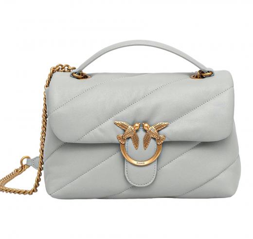PINKO Borsa Donna Love Puff Classic Cl Sheep Nappa 100038 Grigio Perla K32Q