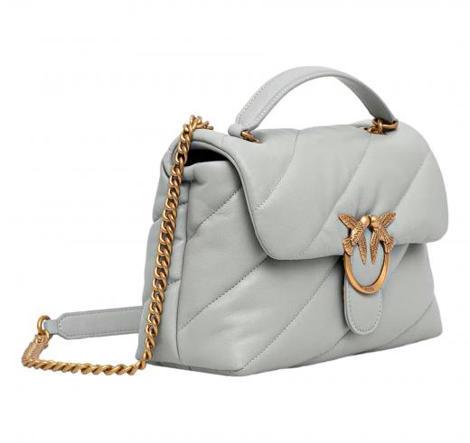 PINKO Borsa Donna Love Puff Classic Cl Sheep Nappa 100038 Grigio Perla K32Q