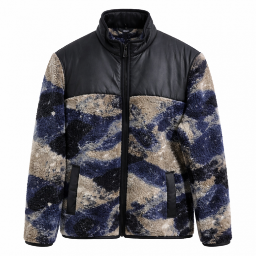 BARBOUR INTERNATIONAL Giubbotto Uomo Pile Camo Drafthouse MFL0197BL71 Blu Multicolor Casual Elegante