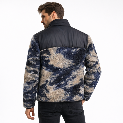 BARBOUR INTERNATIONAL Giubbotto Uomo Pile Camo Drafthouse MFL0197BL71 Blu Multicolor Casual Elegante