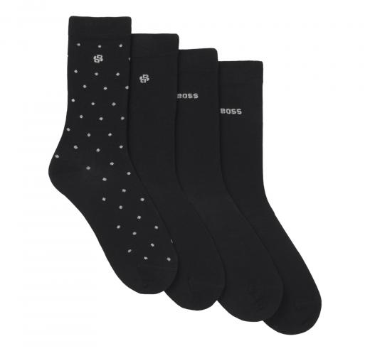 BOSS Calzini Donna Altezza Regolare Con Dettagli Con Logo 4P RS GiftShine 50546742 Colore Nero