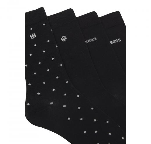 BOSS Calzini Donna Altezza Regolare Con Dettagli Con Logo 4P RS GiftShine 50546742 Colore Nero