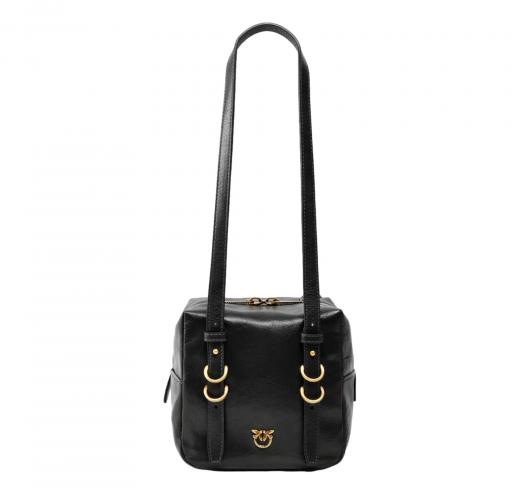 PINKO Borsa Donna Cubic Bag In Pelle Shiny 106465 Z99Q Colore Nero