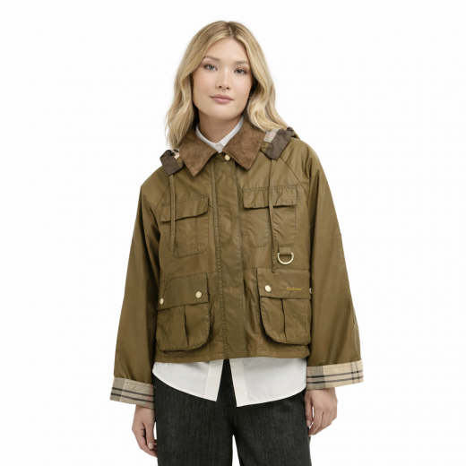BARBOUR Giubbotto Donna Liza Waxed Jacket In Cotone Cerato LWX1530SN11 Colore Beige Scuro