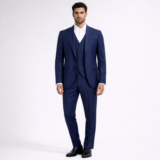 SIMBOLS Smoking Uomo Cerimonia 3 Pezzi Slim A10908S Blu