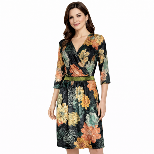 LISA KOTT Abito Donna Curvy Style Colore Fantasia E17754 Made in Italy