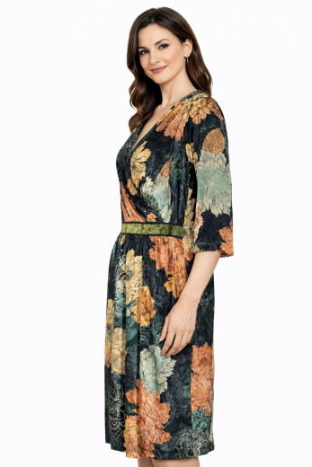 LISA KOTT Abito Donna Curvy Style Colore Fantasia E17754 Made in Italy