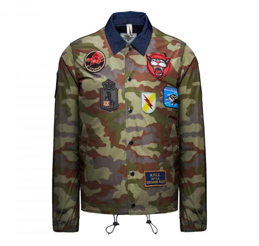 AERONAUTICA MILITARE Giacca Uomo Coach Jacket Camouflage AB3048UCT04286 Colore Verde