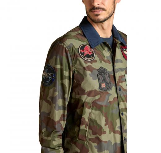 AERONAUTICA MILITARE Giacca Uomo Coach Jacket Camouflage AB3048UCT04286 Colore Verde