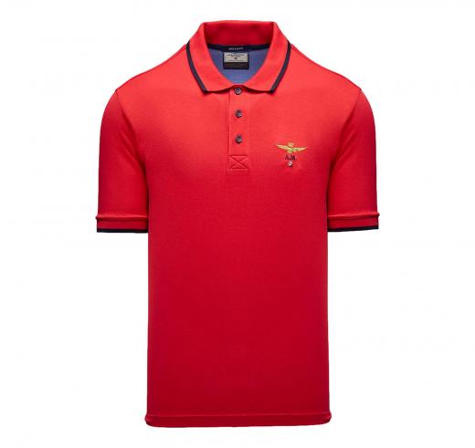 AERONAUTICA MILITARE Polo Uomo In Pique Di Cotone 261PO1308UP00082 Colore Rosso