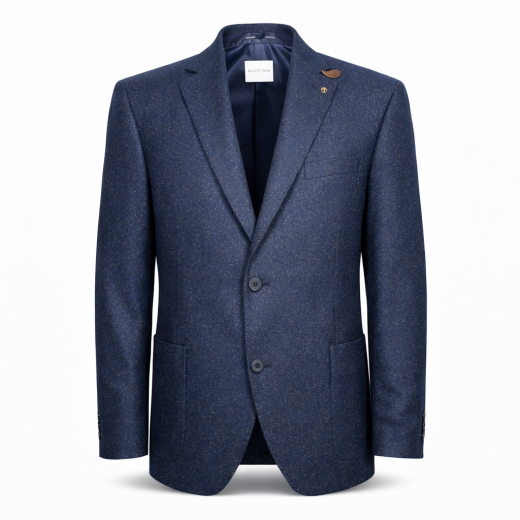 ROY ROBSON Giacca Uomo Regular Fit in Lana Mista con Tasche a Toppe Colore Blu