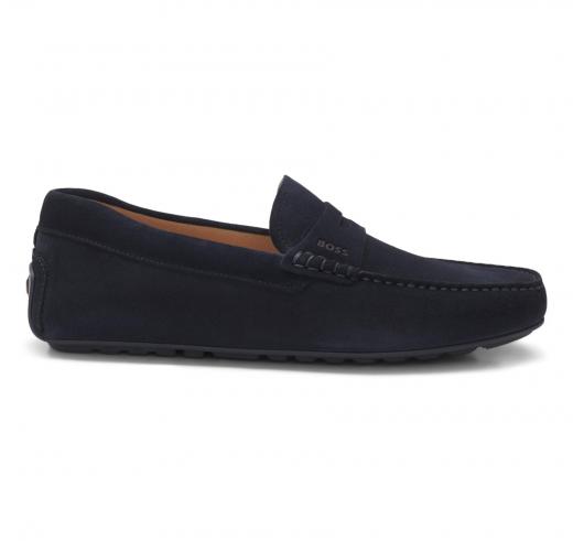 BOSS Mocassini Penny In Pelle Scamosciata Noel Mocc Sdpeb 50541750 Colore Blu Scuro