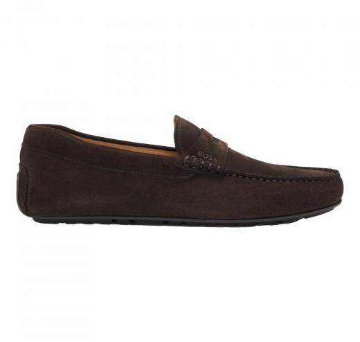 BOSS Mocassini Penny In Pelle Scamosciata Noel Mocc Sdpeb 50541750 Colore Marrone