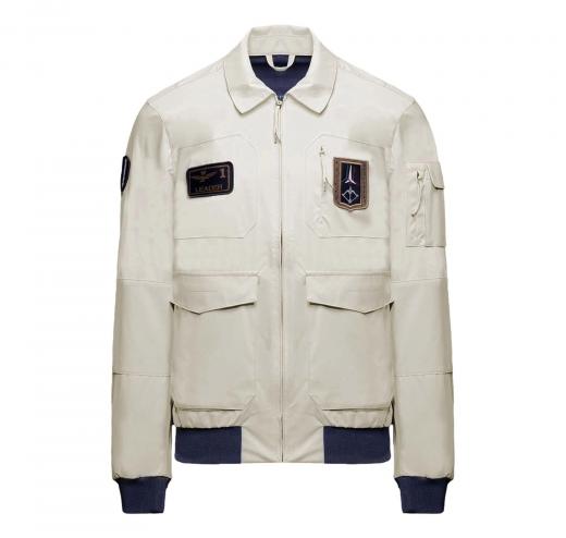 AERONAUTICA MILITARE Giacca Pilot Uomo Tecnica Con Patch AB3049UCT04290 Colore Bianco Ghiaccio