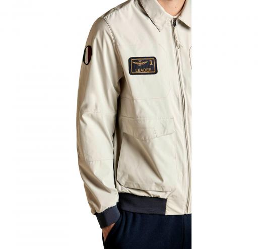 AERONAUTICA MILITARE Giacca Pilot Uomo Tecnica Con Patch AB3049UCT04290 Colore Bianco Ghiaccio