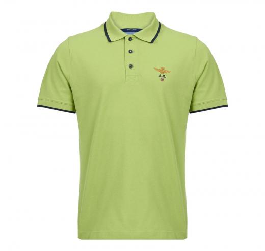 AERONAUTICA MILITARE Polo Uomo In Pique Di Cotone 261PO1308UP00082 Colore Verde Chiaro