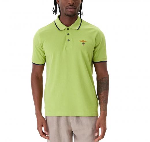 AERONAUTICA MILITARE Polo Uomo In Pique Di Cotone 261PO1308UP00082 Colore Verde Chiaro