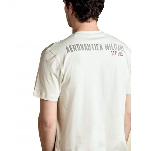 AERONAUTICA MILITARE T Shirt Uomo In Cotone Con Stampa Tornado TS2537UJ00727 Colore Bianco
