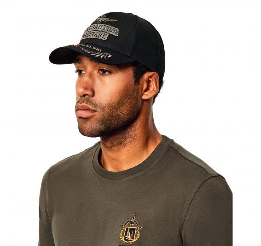 AERONAUTICA MILITARE Cappellino Uomo Con Ricami Frecce Tricolori HA1104UCT02261 Colore Nero