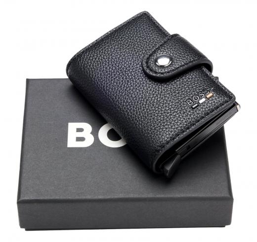BOSS Portatessere Uomo Nero Secrid Ray 50554033 Similpelle RFID