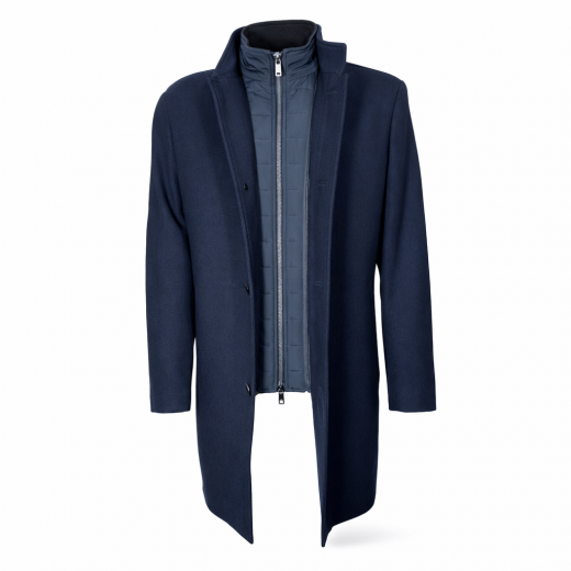 ROY ROBSON Giaccone Uomo 04094 Tessuto Lavorato Zip e Bottoni Colore Blu