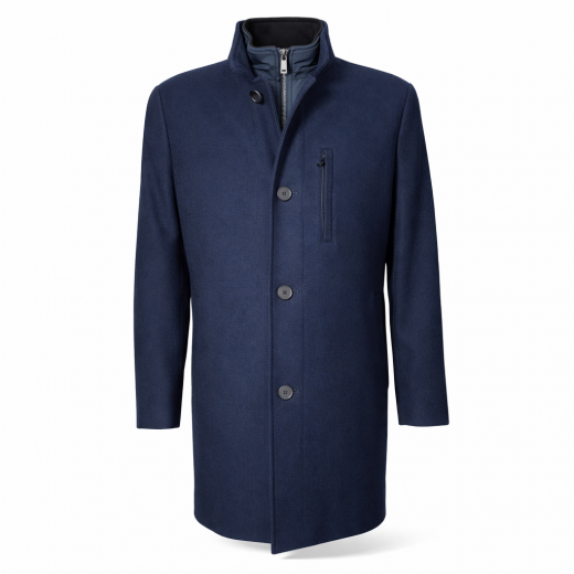 ROY ROBSON Giaccone Uomo 04094 Tessuto Lavorato Zip e Bottoni Colore Blu