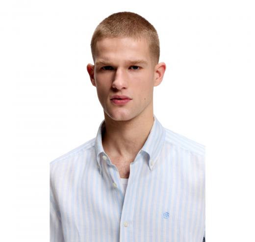 BOSS Camicia Uomo Regular Fit In Lino A Righe H LIAM BD E C1 261 50560595 Colore Righe Azzurre