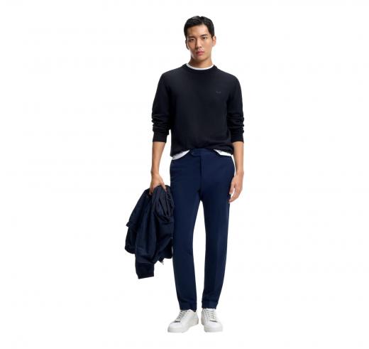 BOSS Maglione Uomo Cotone Girocollo Regular Fit Blu Scuro Upacas-L 50556344