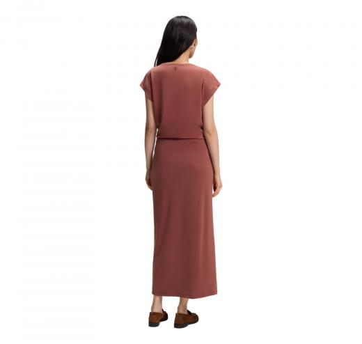 BOSS Gonna Donna Lunga In Jersey Con Dettaglio Drappeggiato Twist C Enature 50558795 Colore Rosso Mattone