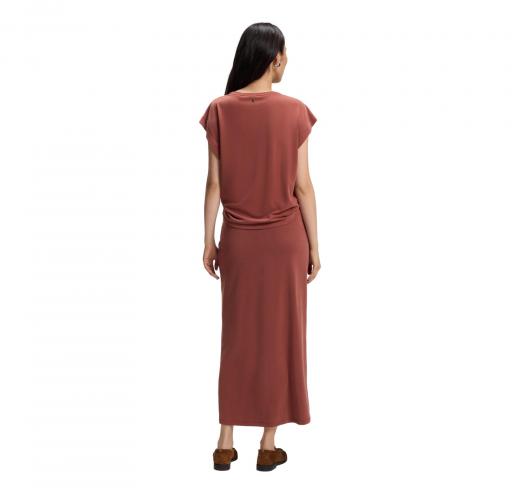 BOSS T Shirt Donna In Jersey Con Dettaglio Twist Laterale C Ebony 50553458 Colore Rosso Mattone