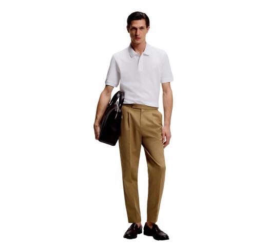 BOSS Polo Uomo Pallas 50553564 Bianco Cotone Pique Regular Fit