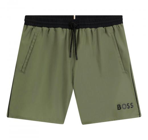 BOSS Boxer Uomo Da Mare Ad Asciugatura Rapida Con Logo Stampato Starfish 50514429 Colore Verde