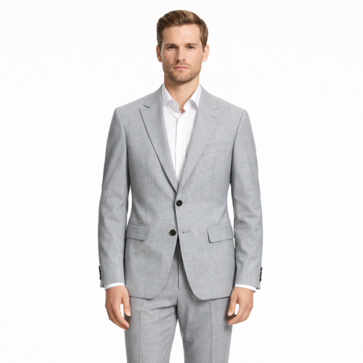 BOSS Abito Uomo Due Pezzi Slim Fit Misto Lana H-Huge 2Pcs Peak 50557273 Grigio Chiaro