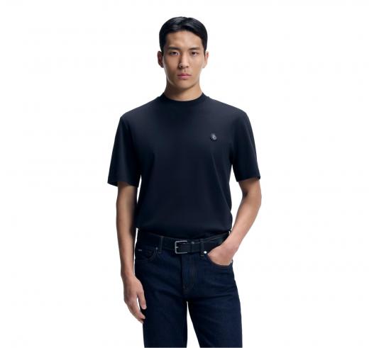 BOSS T Shirt In Cotone Mercerizzato Con Monogramma Double B C Taut 01 50555844 Colore Blu Scuro