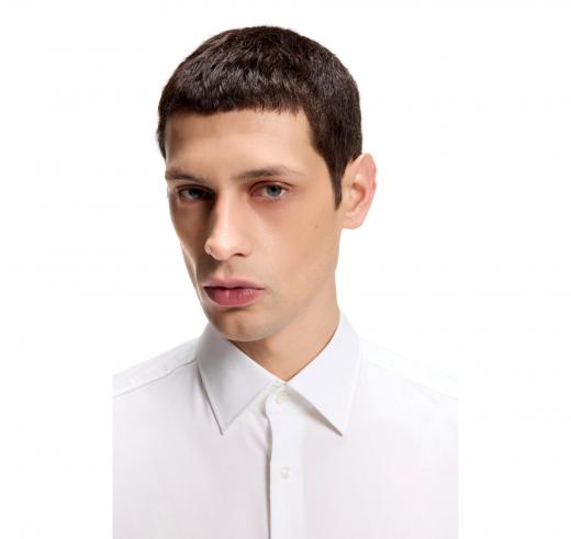 BOSS Camicia Uomo Slim Fit Bianco Popeline Stretch H HANK Kent C1 214 50469345