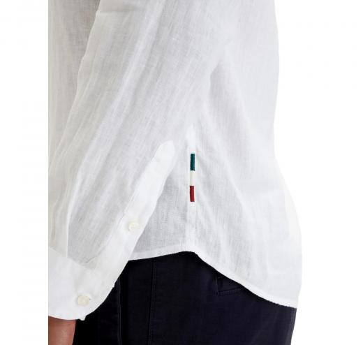 AERONAUTICA MILITARE Camicia Uomo In Lino CA1321UCT03089 Colore Bianco