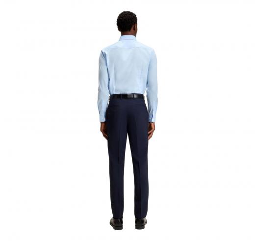 BOSS Camicia Uomo Slim Fit Celeste Popeline Stretch H HANK Kent C1 214 50469345