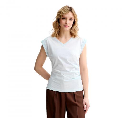 BOSS T Shirt Donna Con Scollo a V Evka 50557376 Colore Azzurro Chiaro