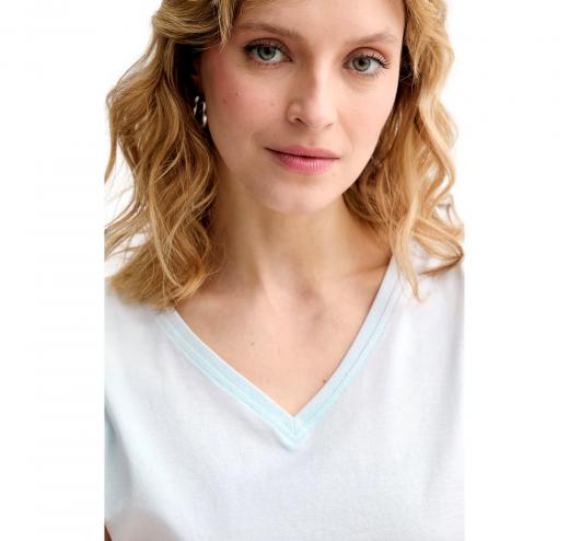 BOSS T Shirt Donna Con Scollo a V Evka 50557376 Colore Azzurro Chiaro