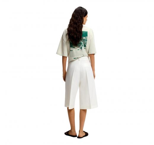 BOSS Bermuda Donna In Cotone E Lino Elegante C Talarina1 50559835 Colore Bianco