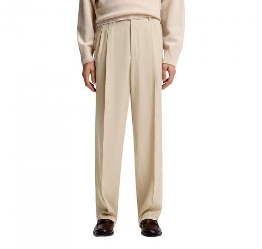 BOSS Pantalone Uomo Con Vestibilita Oversize In Twill Drappeggiato C Pat BB DPL 50561961 Colore Beige