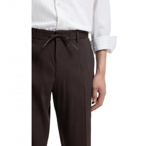 BOSS Pantalone Uomo Con Fit Affusolato In Misto Lino P Perin RDS WG 50561973 Colore Marrone