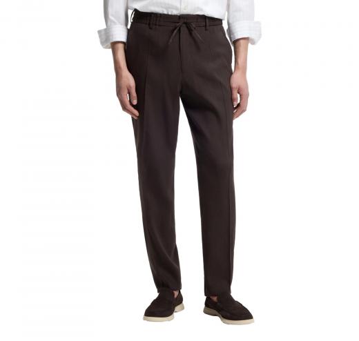 BOSS Pantalone Uomo Con Fit Affusolato In Misto Lino P Perin RDS WG 50561973 Colore Marrone