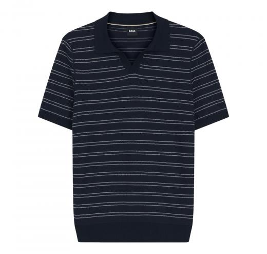 BOSS Maglia Uomo A Righe Orizzontali In Misto Cotone H Narciso 50560483 Colore Blu Scuro