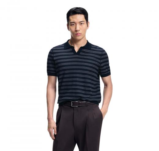 BOSS Maglia Uomo A Righe Orizzontali In Misto Cotone H Narciso 50560483 Colore Blu Scuro