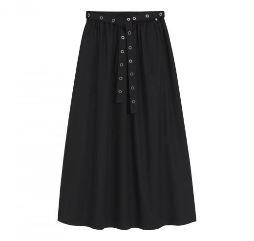 BOSS Gonna Donna Maxi In Popeline Di Cotone Con Cintura Ad Occhielli C Vidol 50559088 Colore Nero