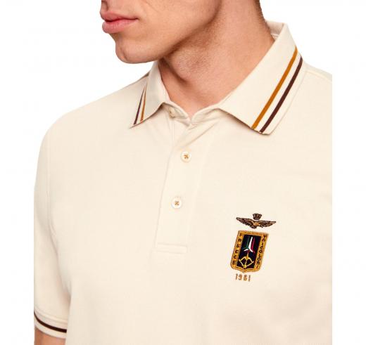 AERONAUTICA MILITARE Polo Uomo Frecce Tricolori 261PO1914UP00403 Colore Beige